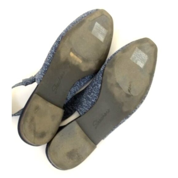 Skechers Cleo Snip - Sweet Time Blue Crochet Slingback Flat Sandals Women's 8 - Picture 6 of 6